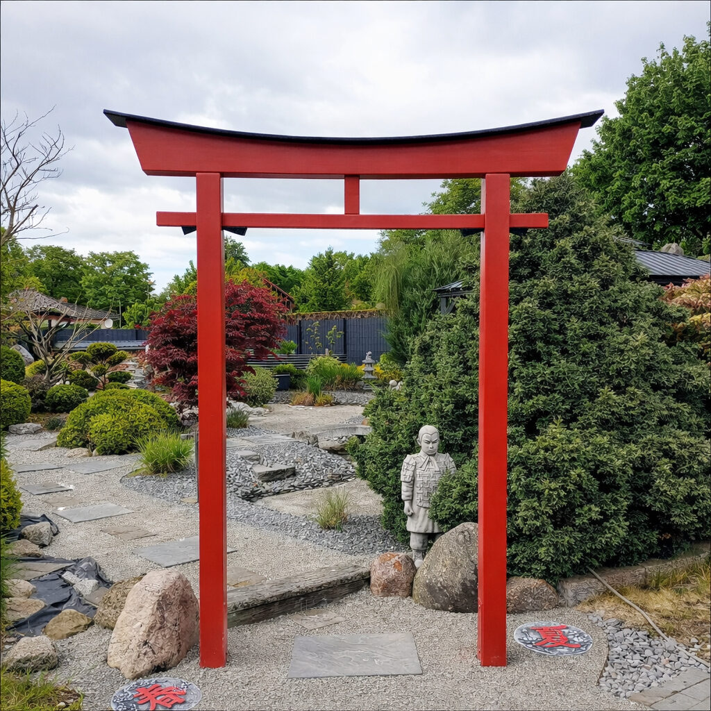 Handgefertigtes Torii 044-041 aus Holz, japanisches Gartentor