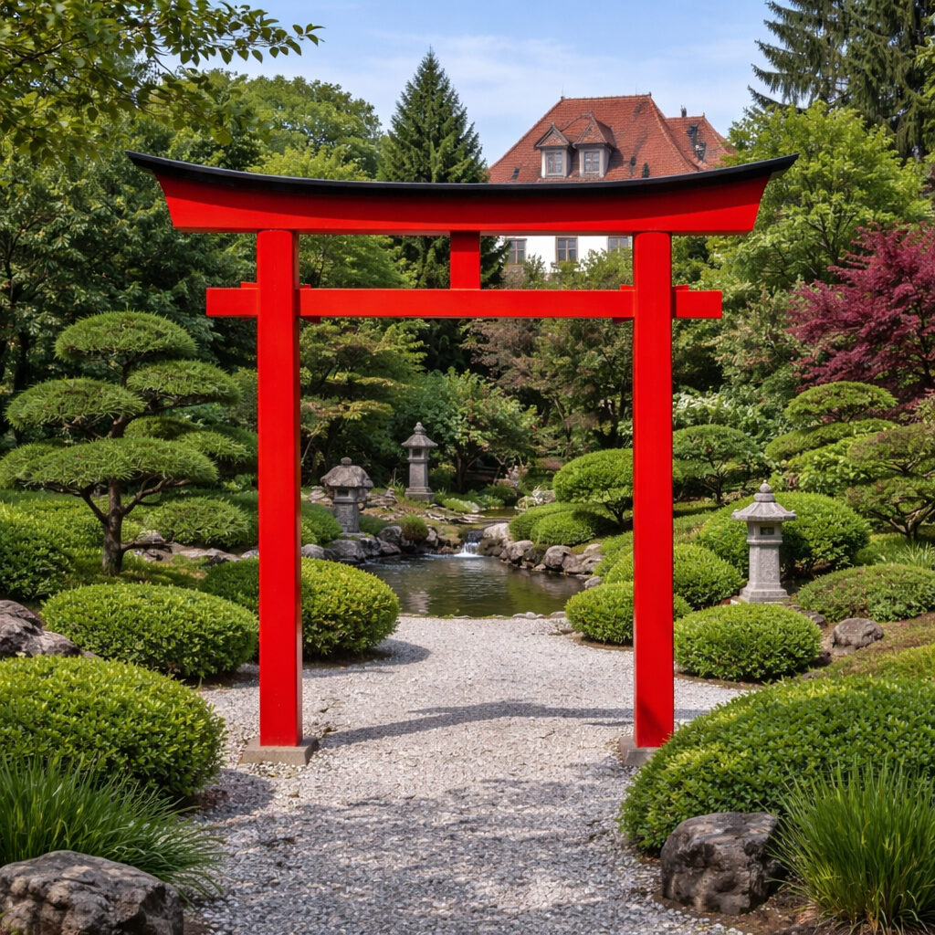 Handgefertigtes Torii 057 Heian aus Holz, japanisches Tor